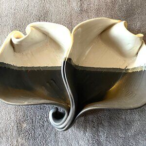 Handmade Hilborn Pottery Ceramic Swirl Candy Nuts Relishes Dish Made in Canada